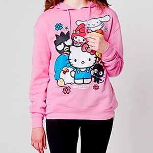 Hello Kitty Sanrio Juniors Oversized Medium Pink Graphic Hoodie